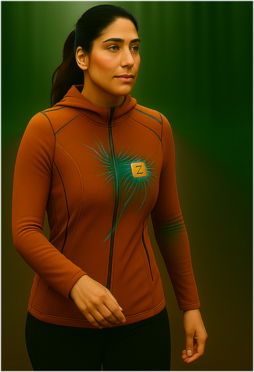 Men’s and woman’s fleece smart mesh fabric hooded athletic top