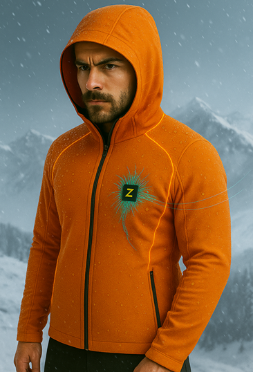 Men’s and woman’s all-weather, smart mesh fabric illuminated hooded jacket